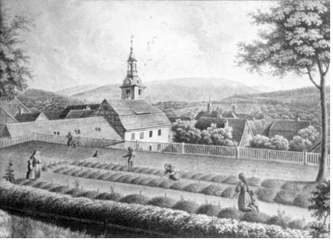 Fröbel-Kindergarten Lithographie by A. Schmiedeknecht around 1840 Bildarchiv Friedrich-Fröbel-Museum Bad Blankenburg (Picture Library Friedrich-Fröbel-Museum Bad Blankenburg